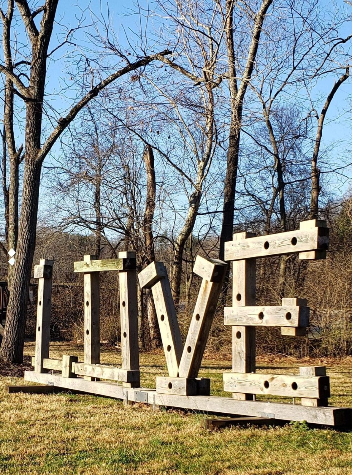 Franklin County's "Love" sign in Waid Park